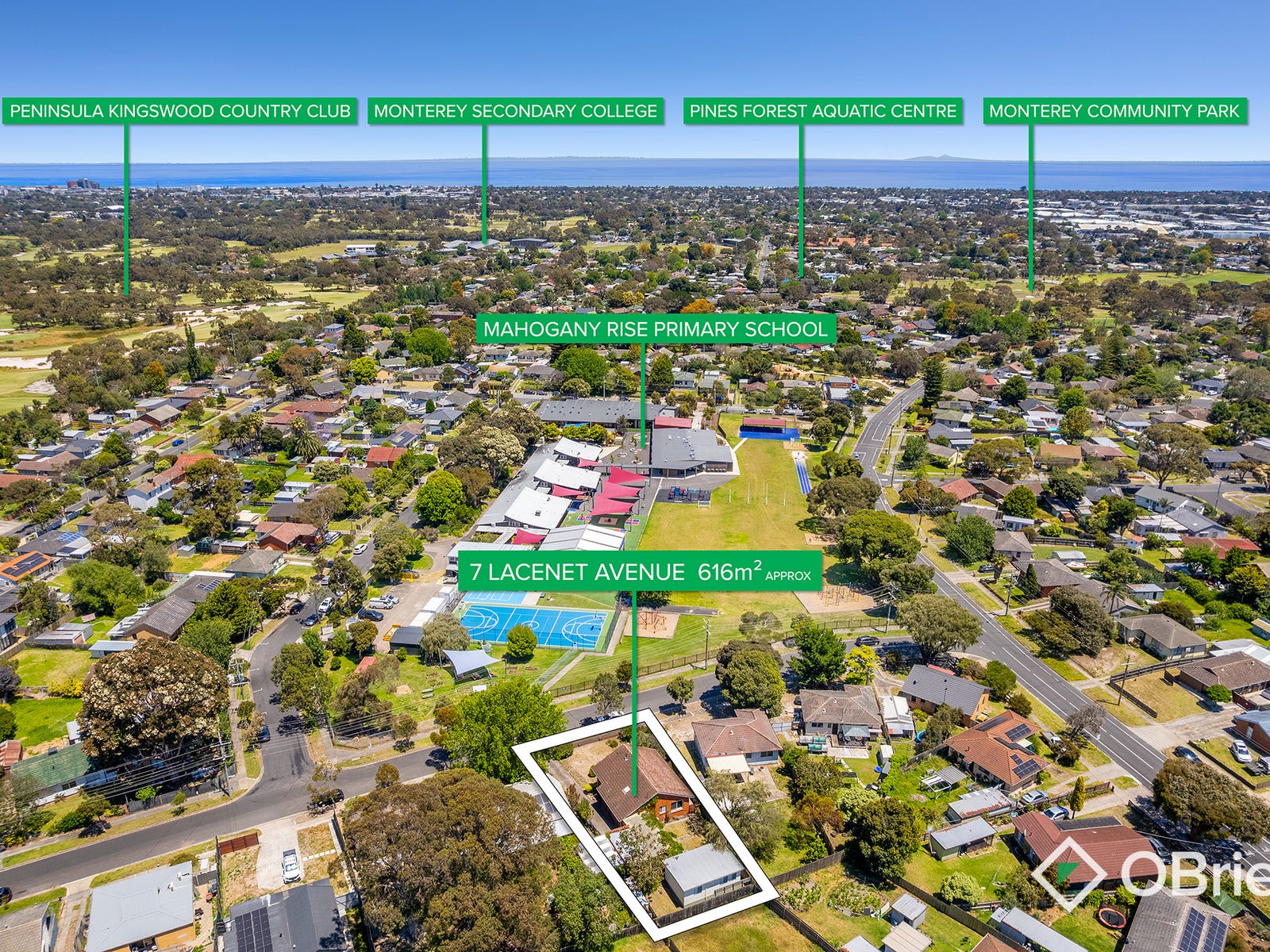 Aerial view — 616m² lot